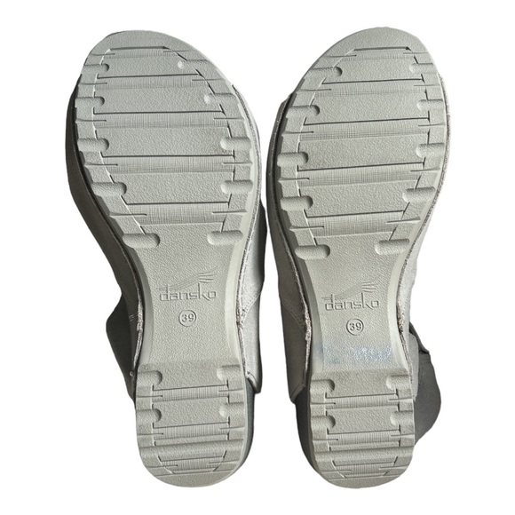 Dansko Taylin Burnished Suede Wedge Sandals Taupe Size 39 - Picture 6 of 12